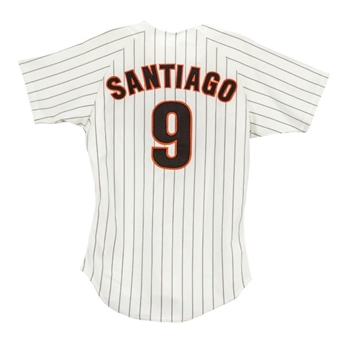 Benito Santiago 1990 San Diego Padres Game Worn and Signed Home Jersey